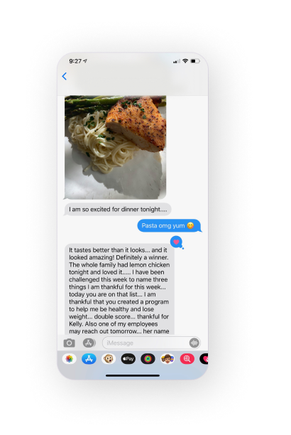 Client text message screen